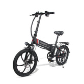 SAMEBIKE 20LVXD30 Electric Bike - 350W Motor 48V10AH Battery 40KM Range Mechanical Disc Brakes - Black
